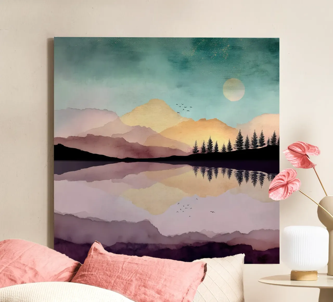 Dreaming Pines - Reflections Beneath a Blushing Sky tela da Dune