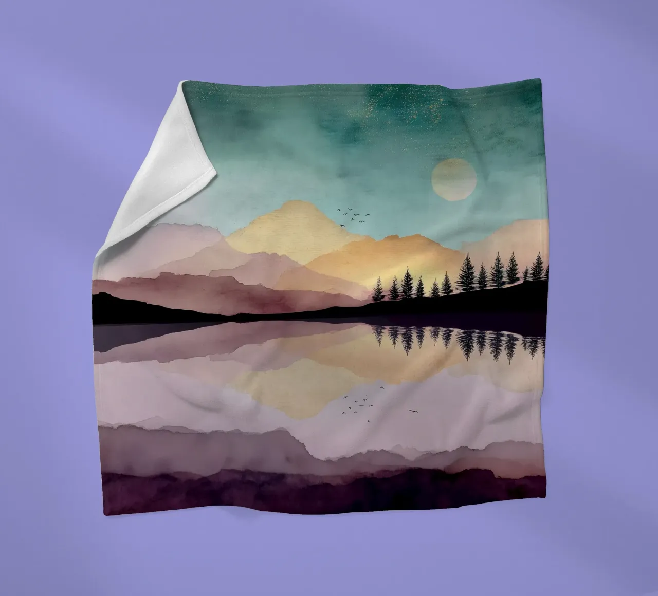 Dreaming Pines - Reflections Beneath a Blushing Sky coperta in pile da Dune