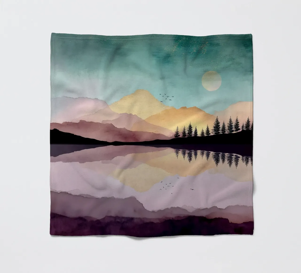 Dreaming Pines - Reflections Beneath a Blushing Sky coperta in pile da Dune