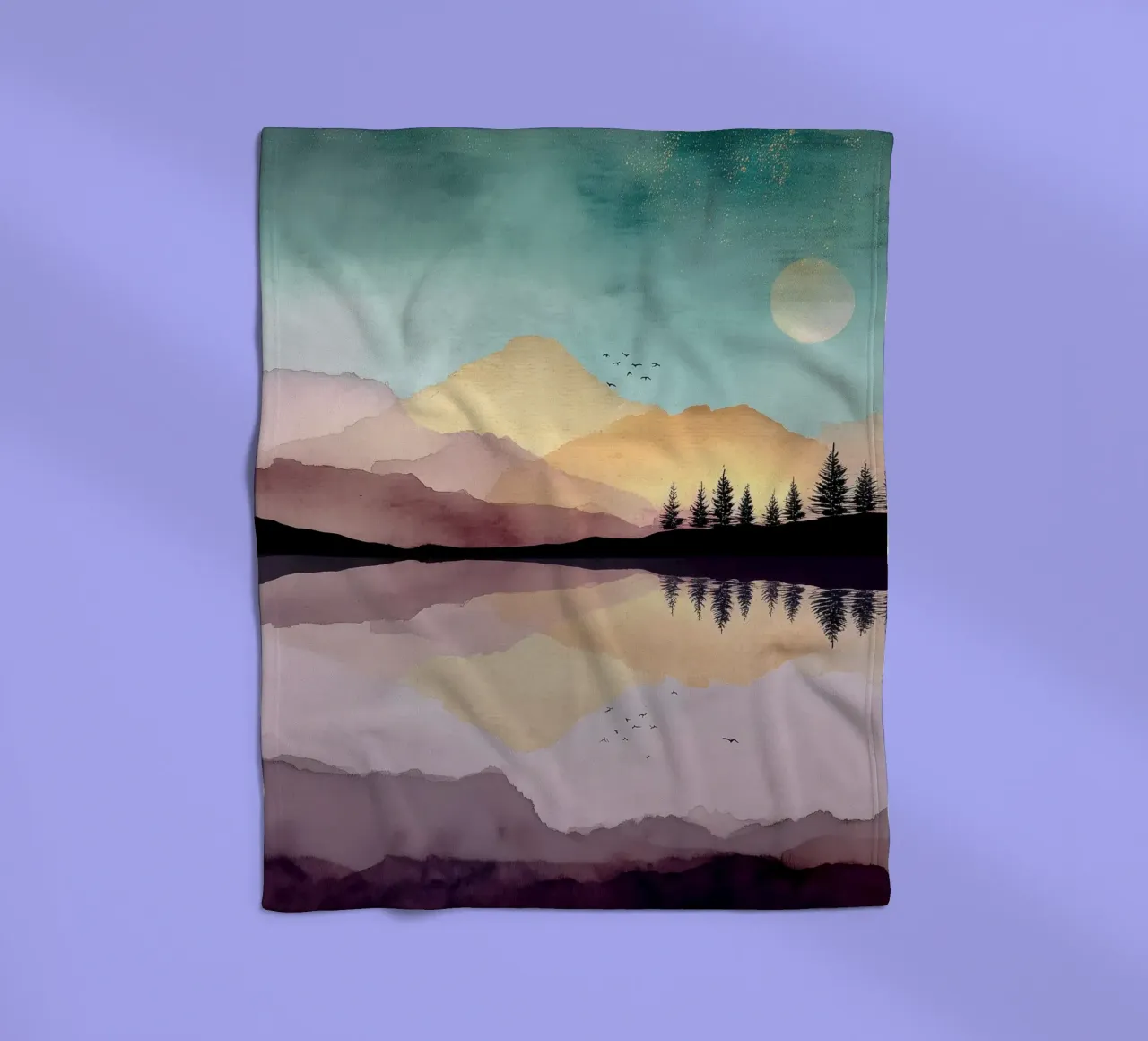 Dreaming Pines - Reflections Beneath a Blushing Sky coperta in pile da Dune