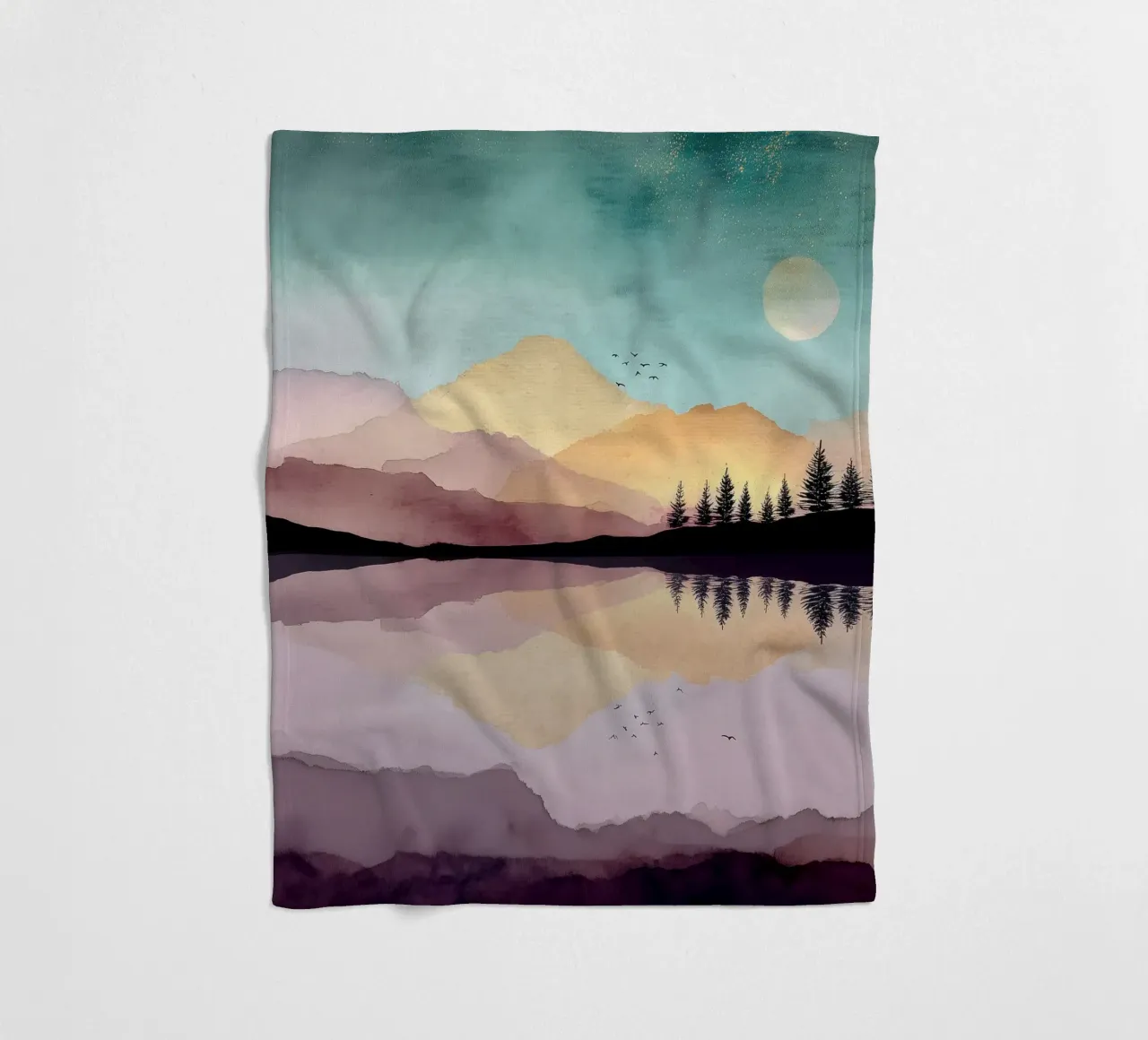 Dreaming Pines - Reflections Beneath a Blushing Sky coperta in pile da Dune