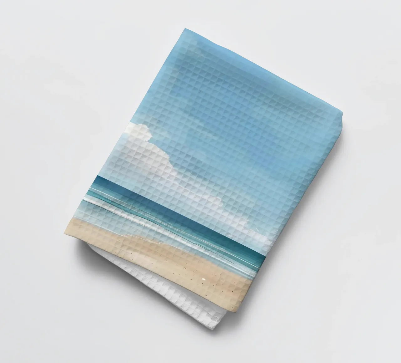 Poster d'une vue de plage sereine - Art mural côtier minimal torchon de dawnthesea