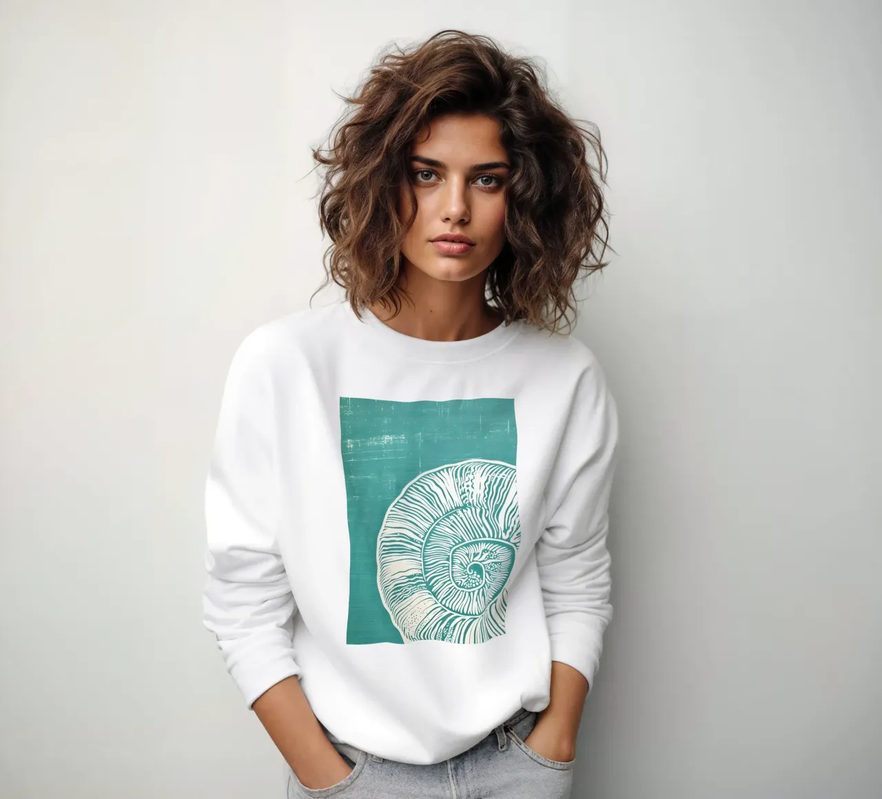 Nautilus Shell Abstract Art - Modern Coastal Print sweat de dawnthesea
