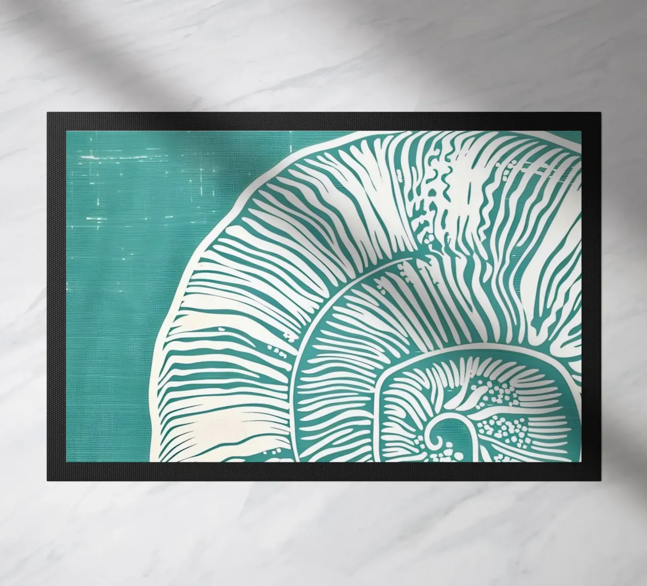 Nautilus Shell Abstract Art - Modern Coastal Print doormat by dawnthesea