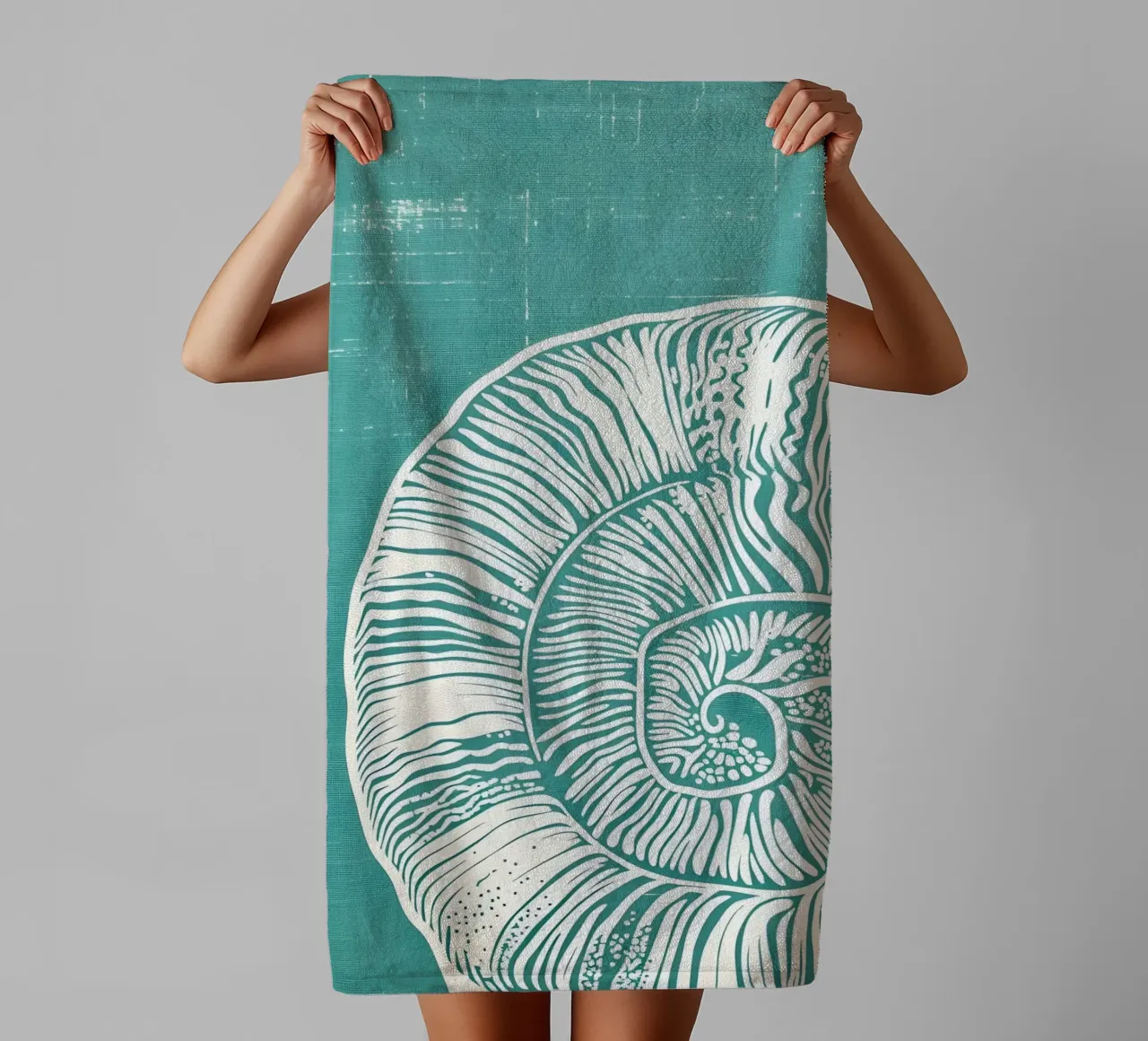 Nautilus Shell Abstract Art - Modern Coastal Print towel by dawnthesea