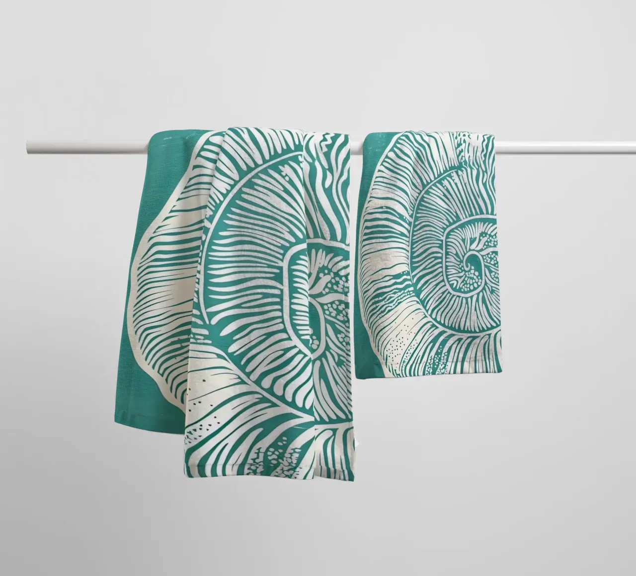 Nautilus Shell Abstract Art - Modern Coastal Print towel by dawnthesea