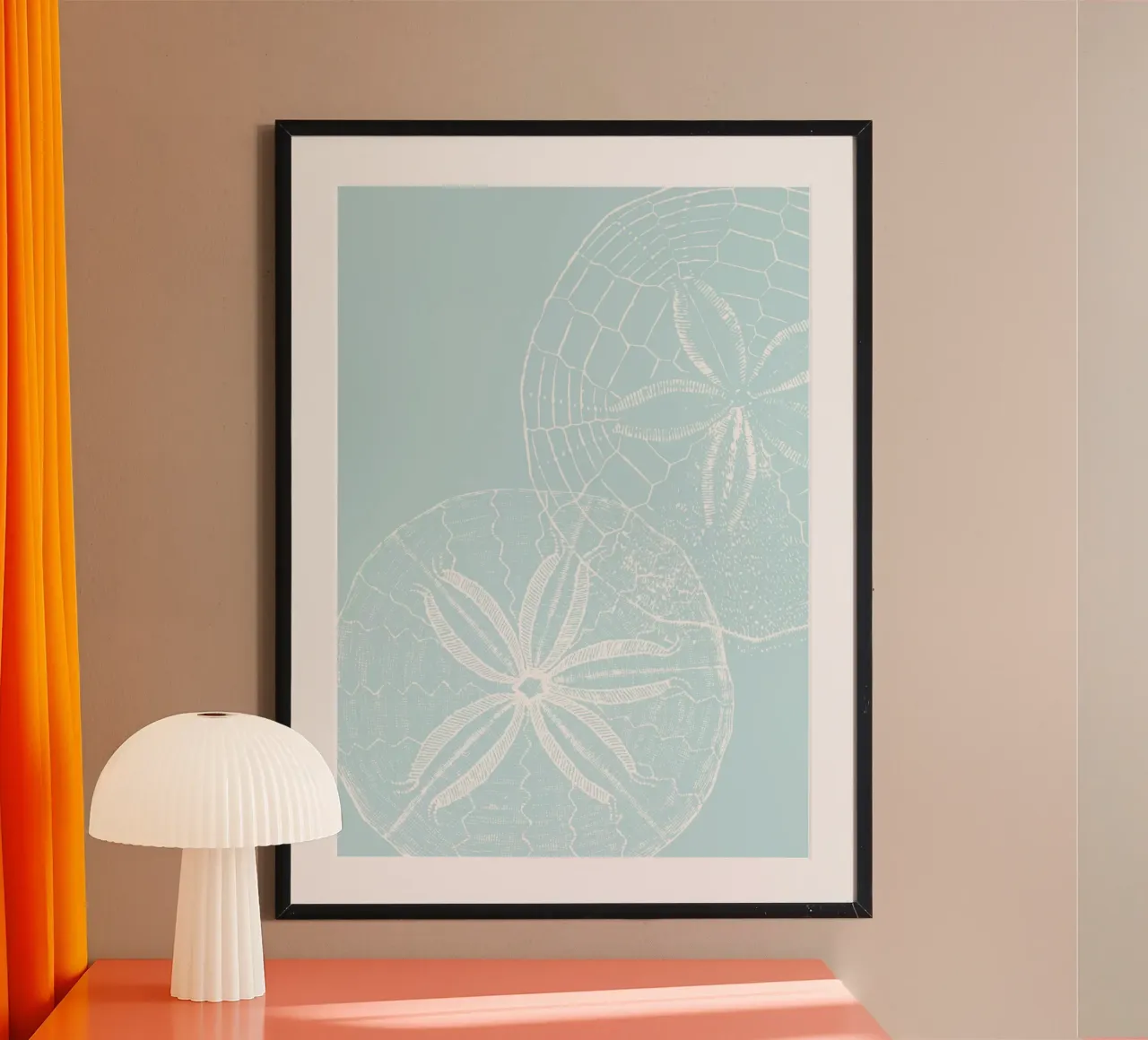 Sand Dollar Coastal Art - Minimalist Beach House Print poster by dawnthesea