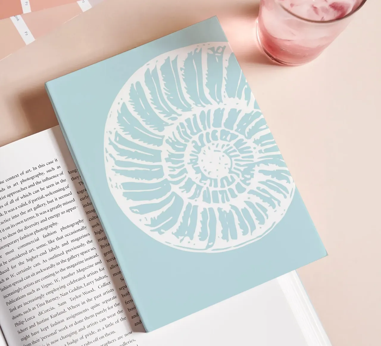 Minimalist Nautilus Shell - Pastel Coastal Art Print notebook by dawnthesea