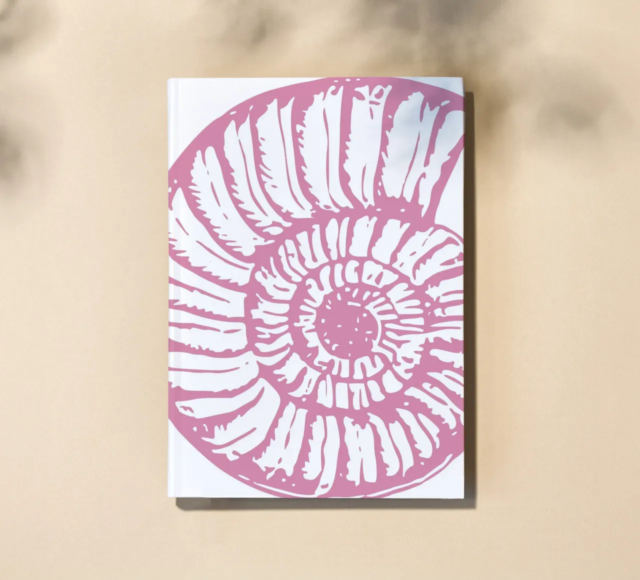 Pink Nautilus Shell Print - Modern Coastal Minimalist Art notebook by dawnthesea
