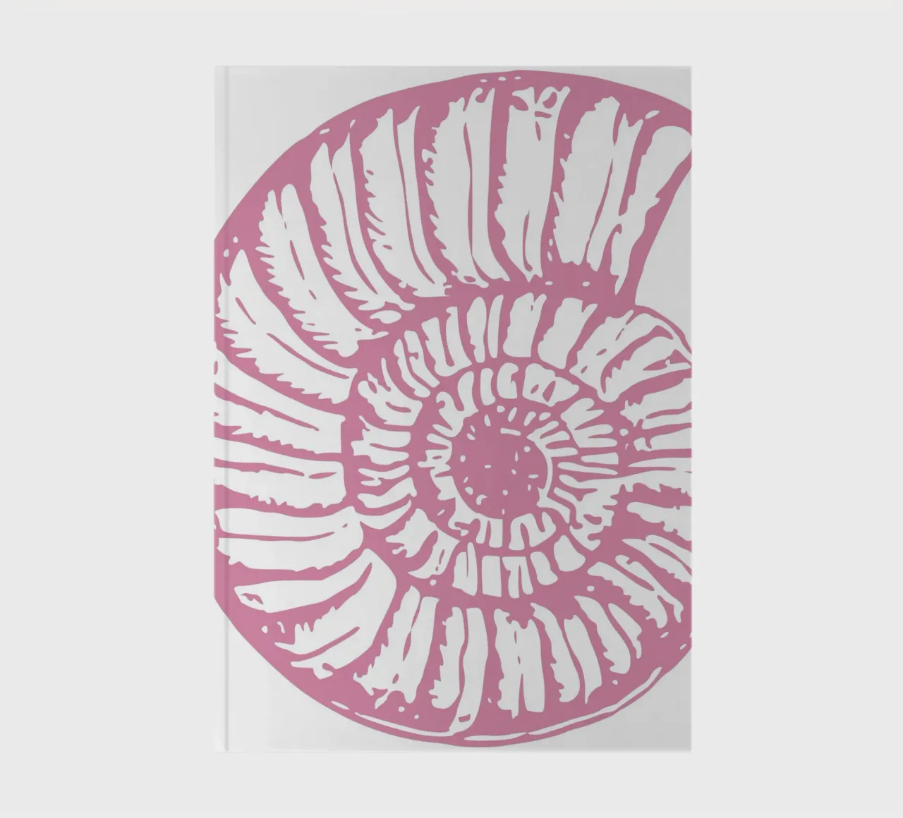 Pink Nautilus Shell Print - Modern Coastal Minimalist Art notebook by dawnthesea