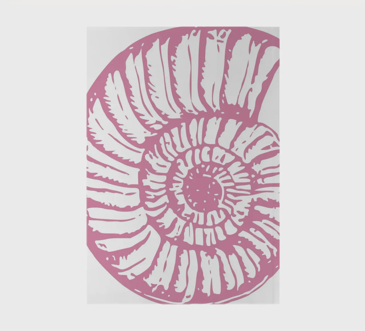 Pink Nautilus Shell Print - Modern Coastal Minimalist Art notebook by dawnthesea