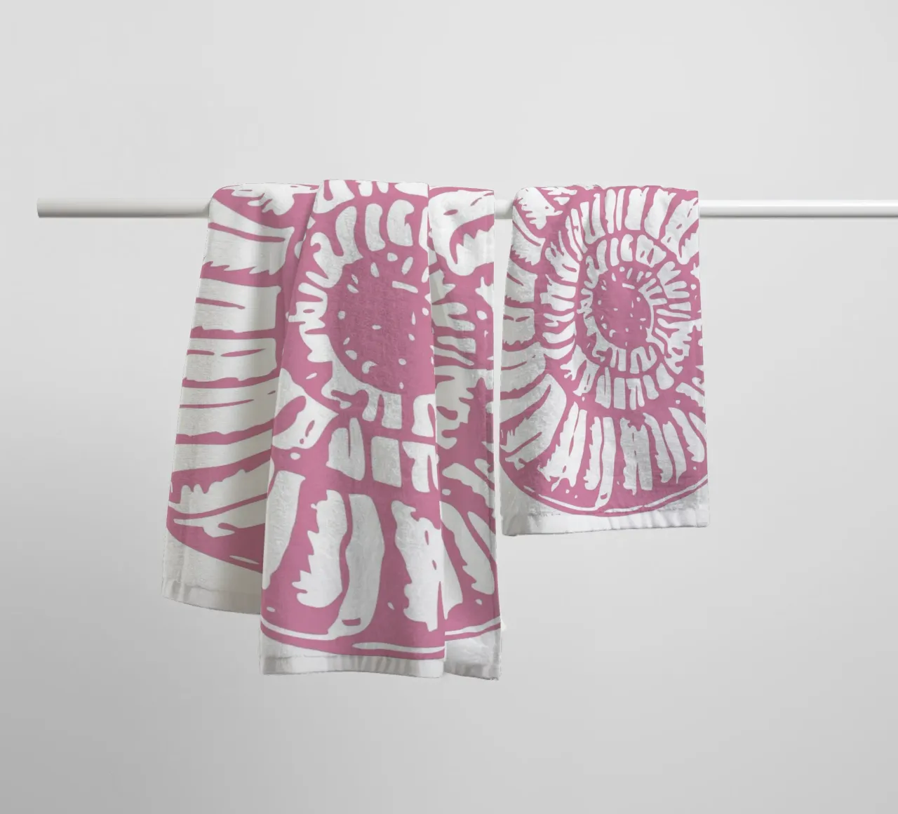 Pink Nautilus Shell Print - Modern Coastal Minimalist Art towel by dawnthesea
