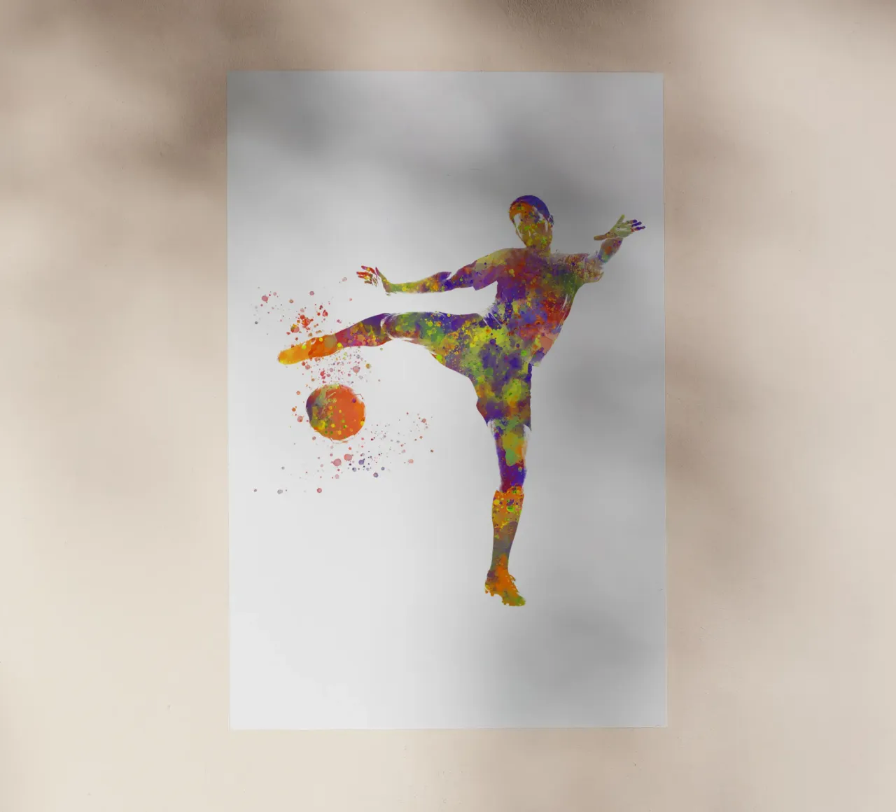 Giocatore di calcio ad acquerello pellicola backlit da ⚽ Sports Pulse