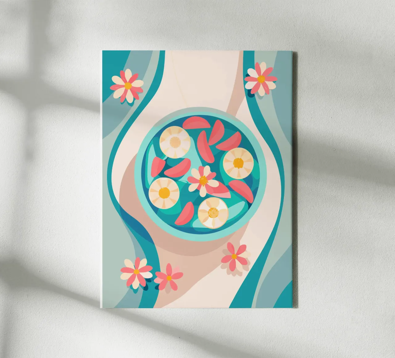 Vegetables on the Plate canvas with Floater frame by HAPPY SHOP