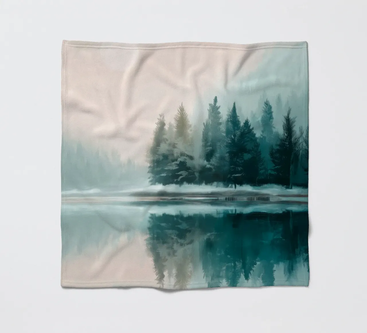 Whispers in the Fog - A Winter Lake Scene coperta in pile da Dune