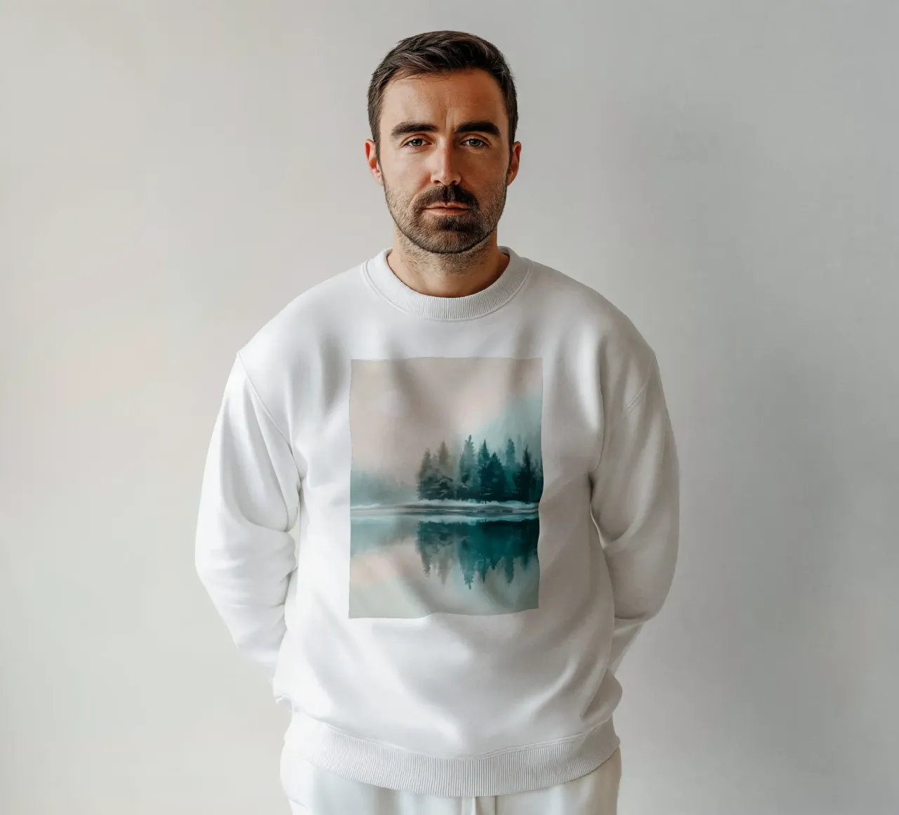 Whispers in the Fog - A Winter Lake Scene sudadera de Dune