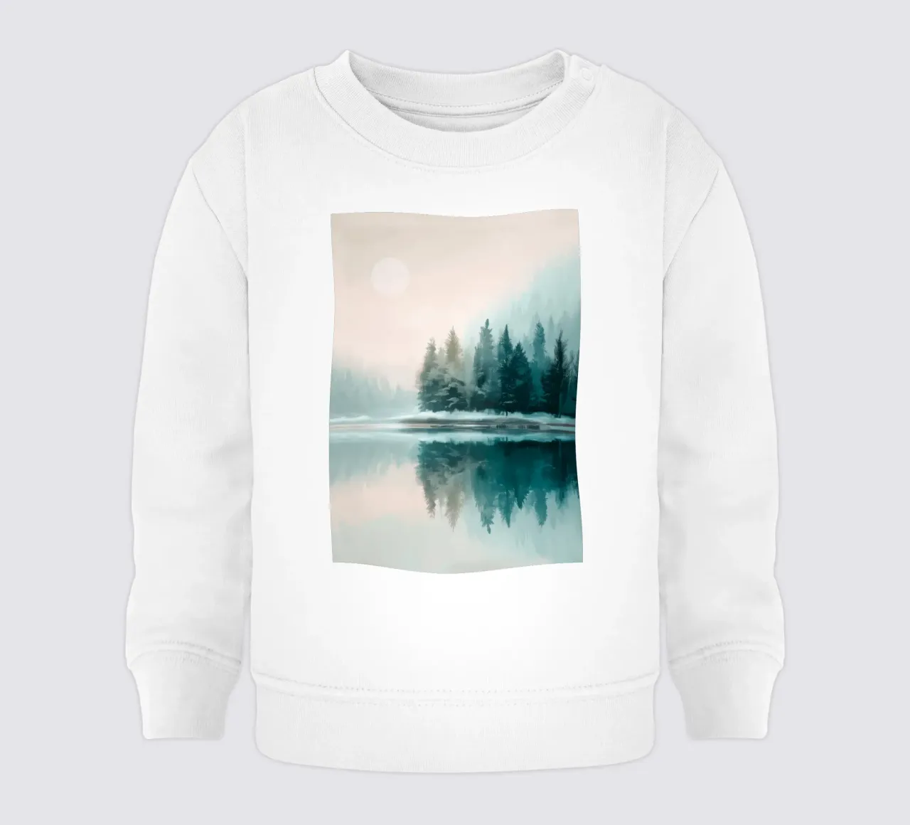 Whispers in the Fog - A Winter Lake Scene felpa neonato da Dune