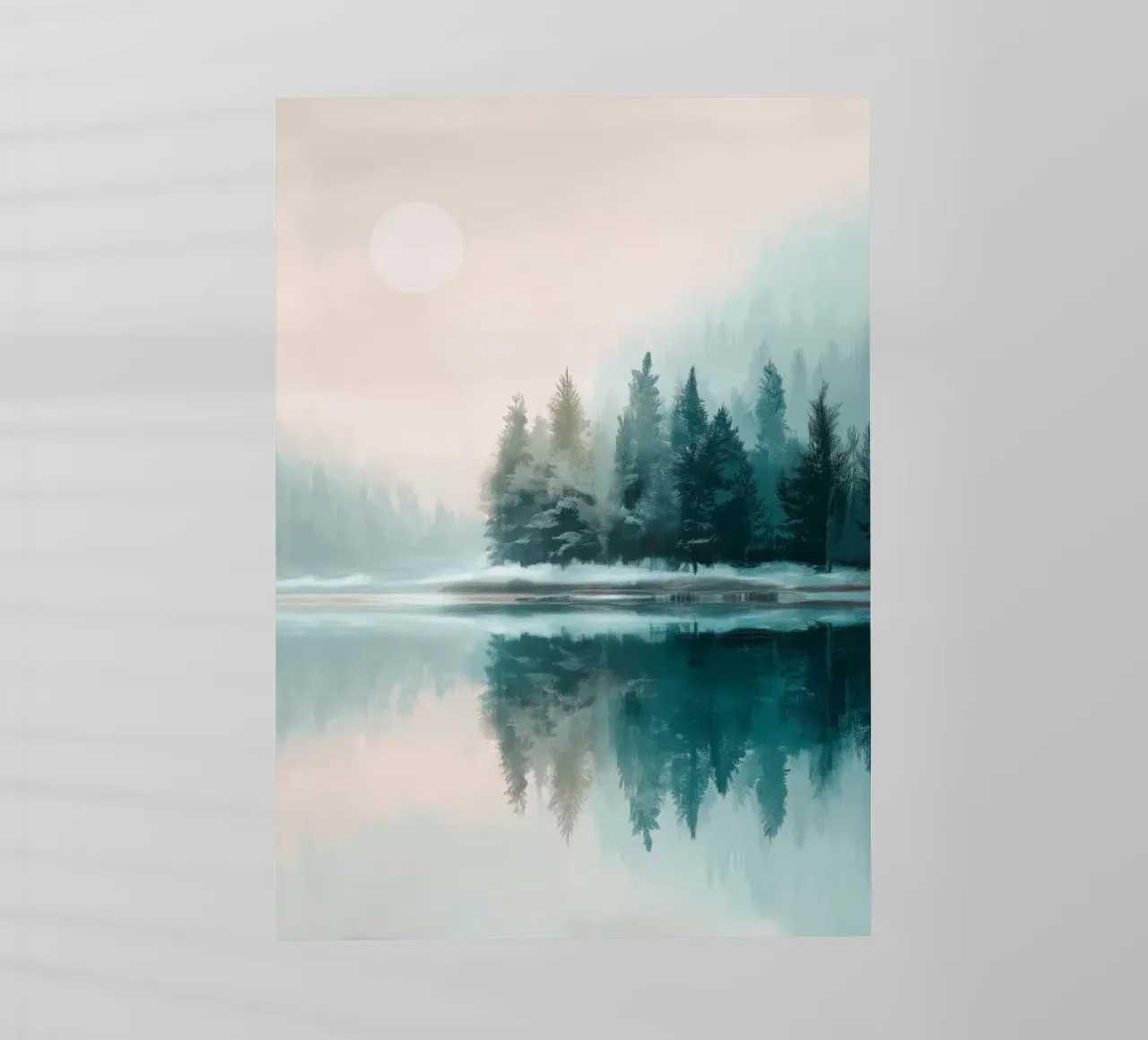 Whispers in the Fog - A Winter Lake Scene lámina retroiluminada de Dune