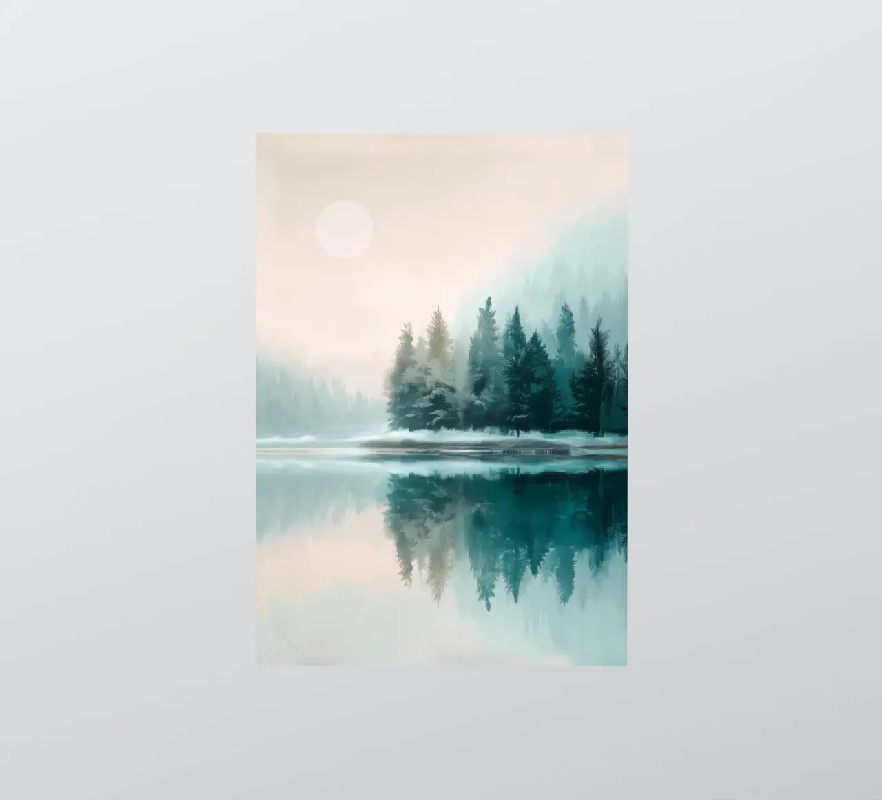 Whispers in the Fog - A Winter Lake Scene adesivo da Dune