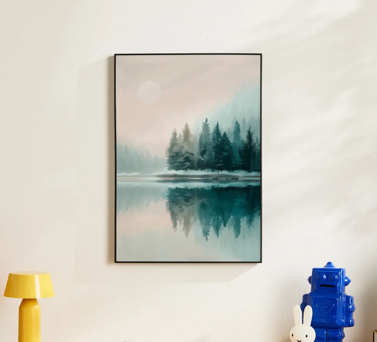 Whispers in the Fog - A Winter Lake Scene alluminio dibond da Dune