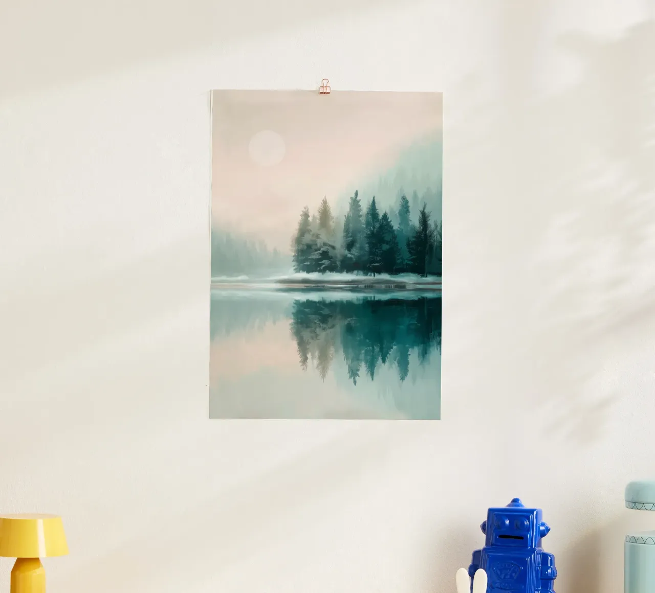 Whispers in the Fog - A Winter Lake Scene poster da Dune