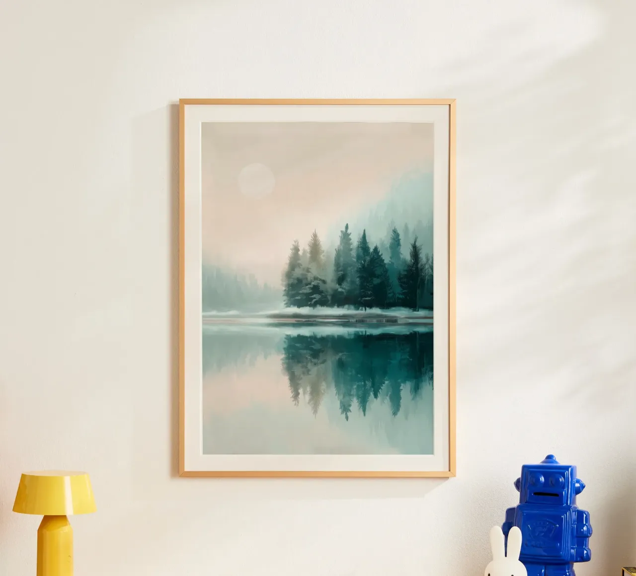 Whispers in the Fog - A Winter Lake Scene poster da Dune
