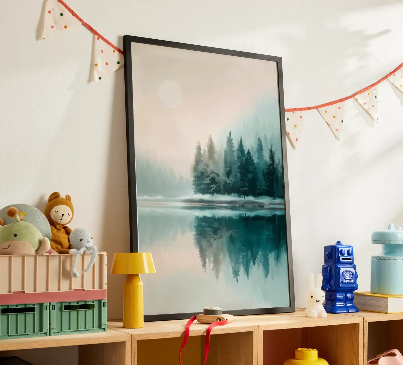 Whispers in the Fog - A Winter Lake Scene poster da Dune