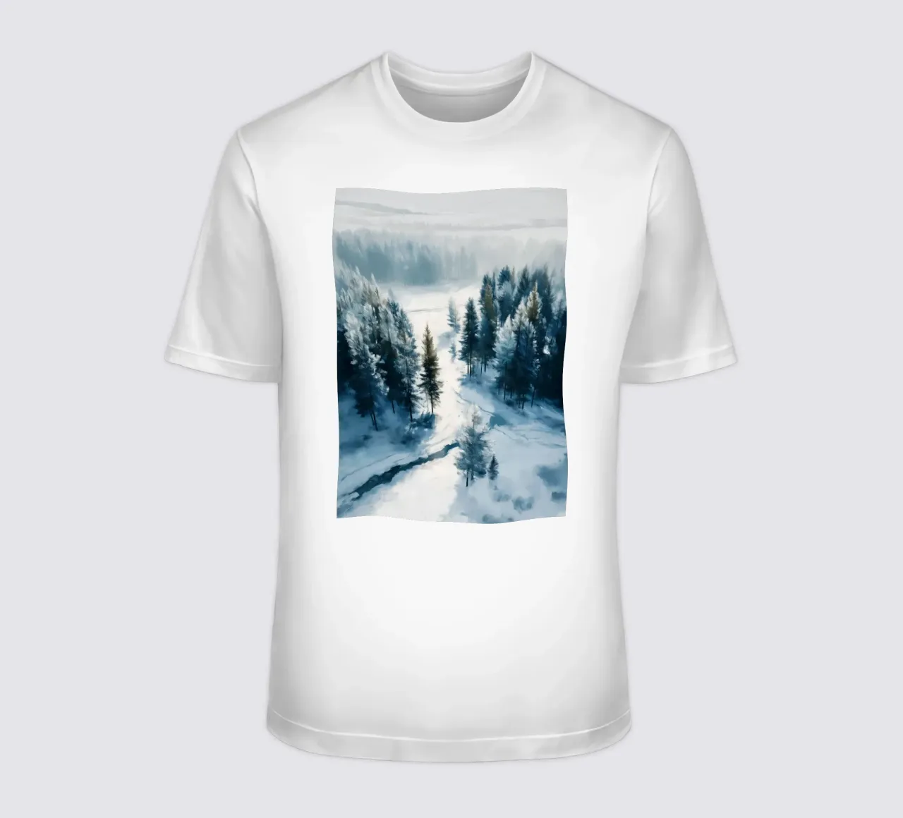 Between the Pines - A Quiet Journey Through Snow t-shirt da Dune