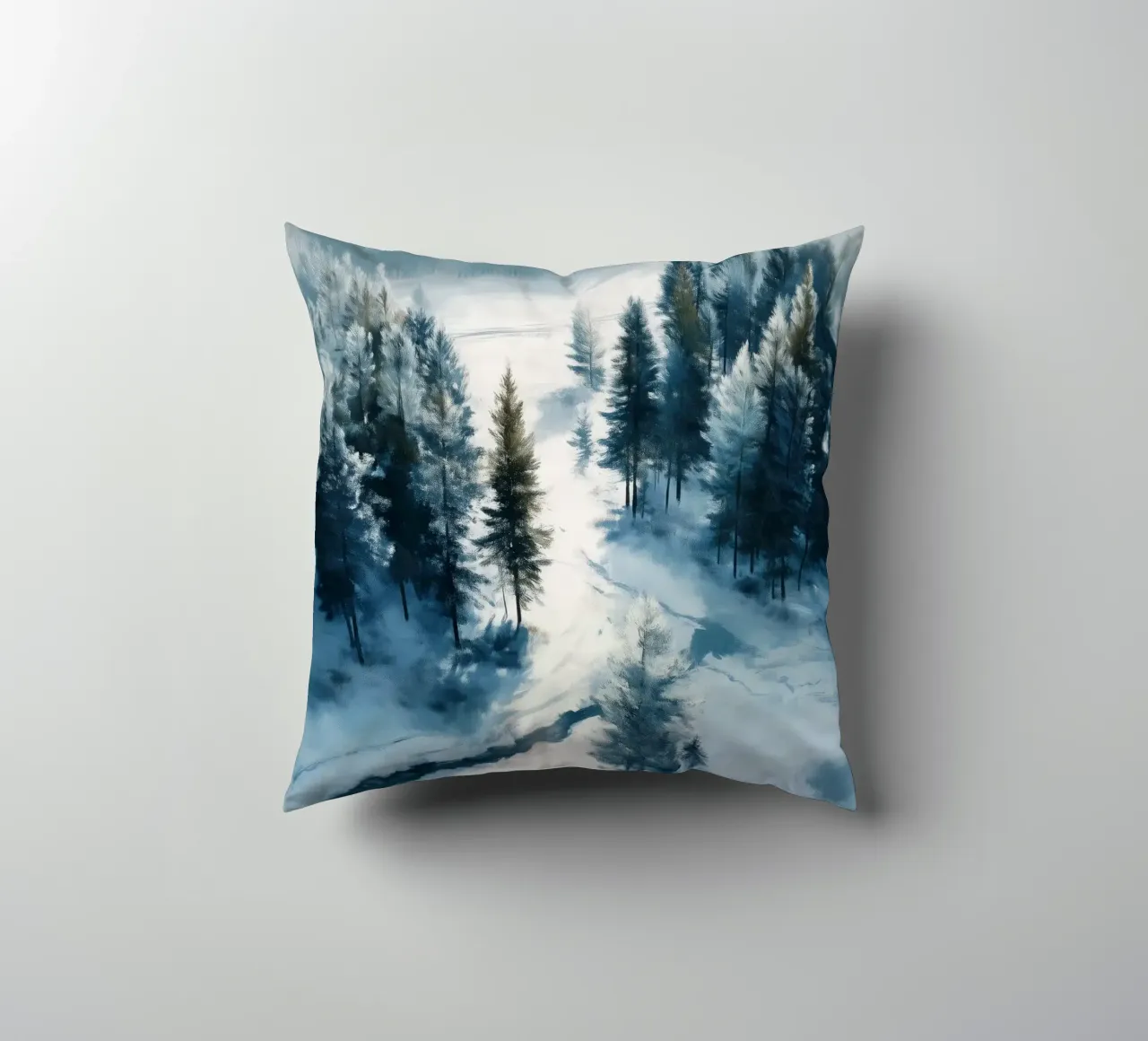 Between the Pines - A Quiet Journey Through Snow cuscino da Dune