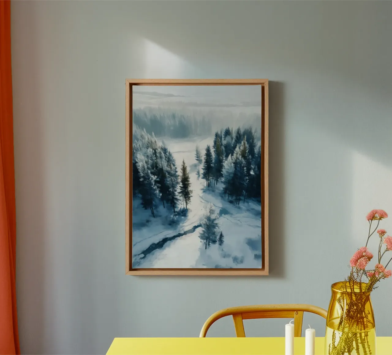 Between the Pines - A Quiet Journey Through Snow lienzo de Dune