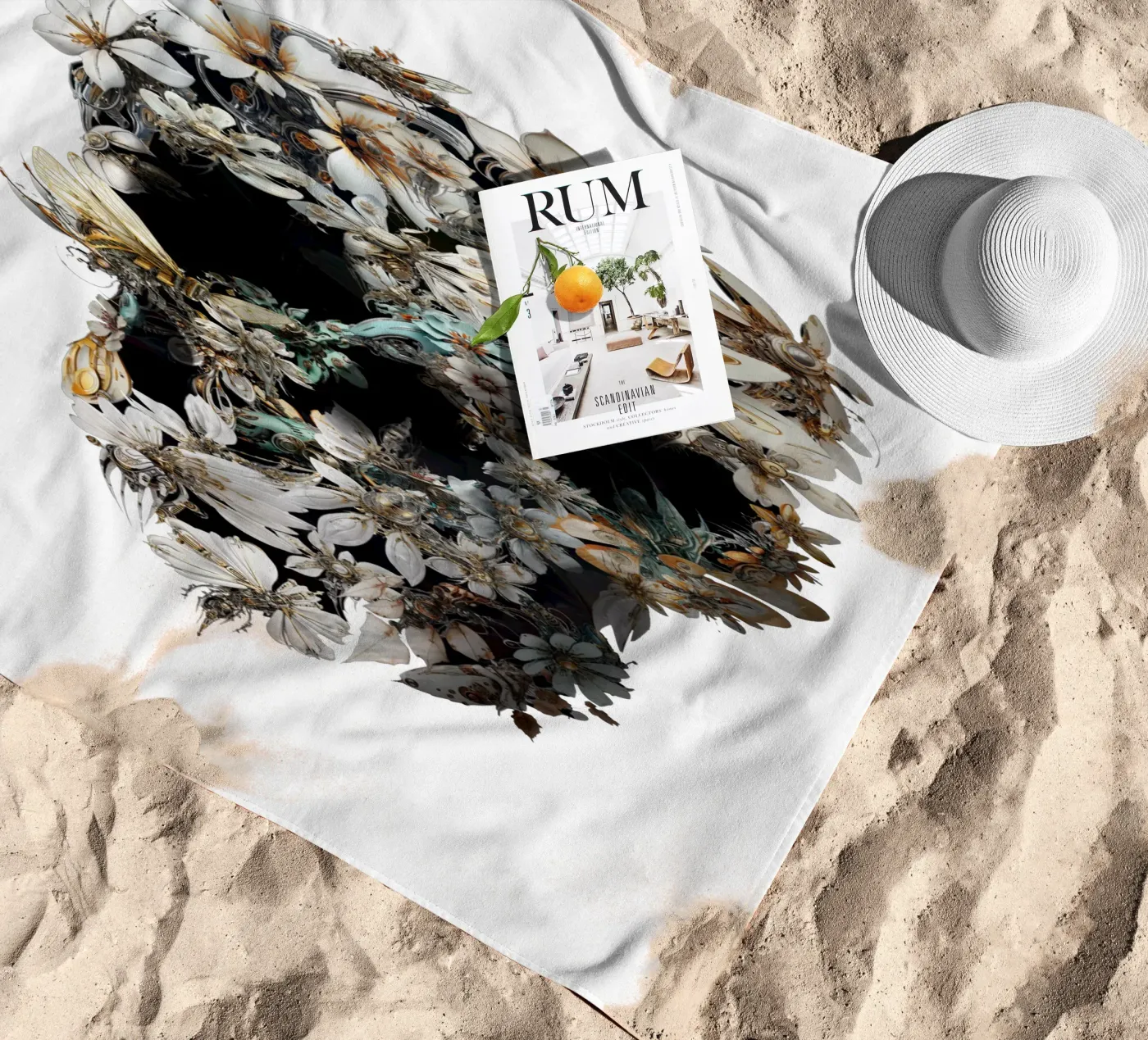 Harmony Skull beach towel by Ali Gulec