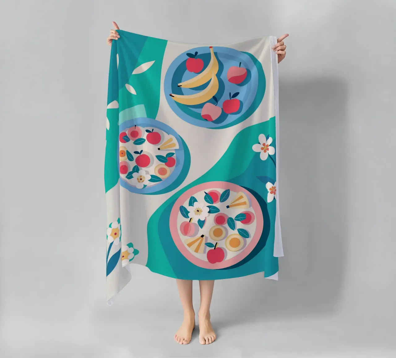 Verdure nel piatto telo mare da HAPPY SHOP