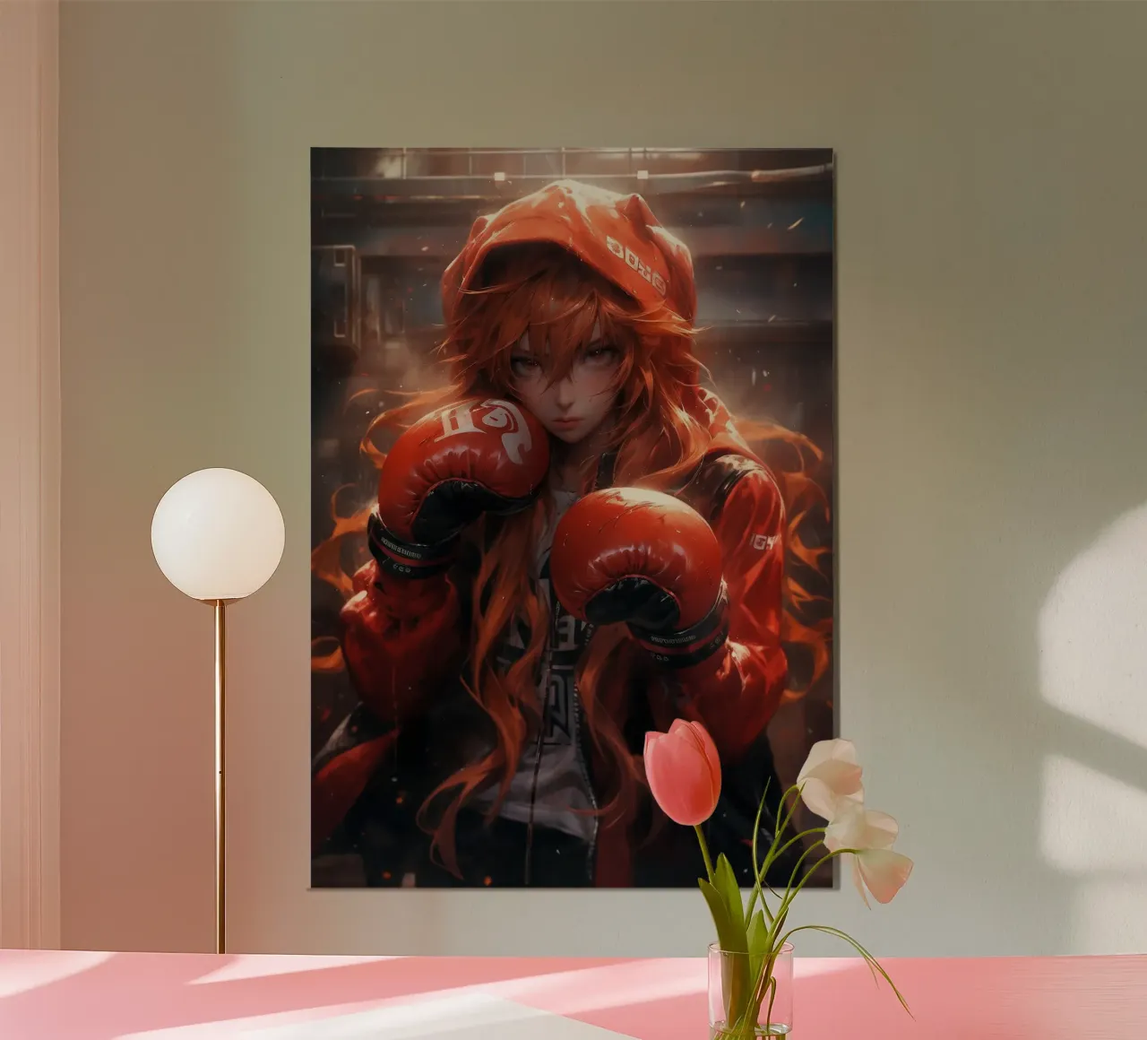 Asuka Langley Neon Genesis Evangelion Play Boxing alu-dibond by Fleur de Lys