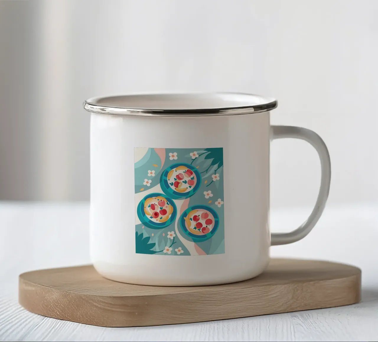 Mela nel piatto tazza in smalto da HAPPY SHOP