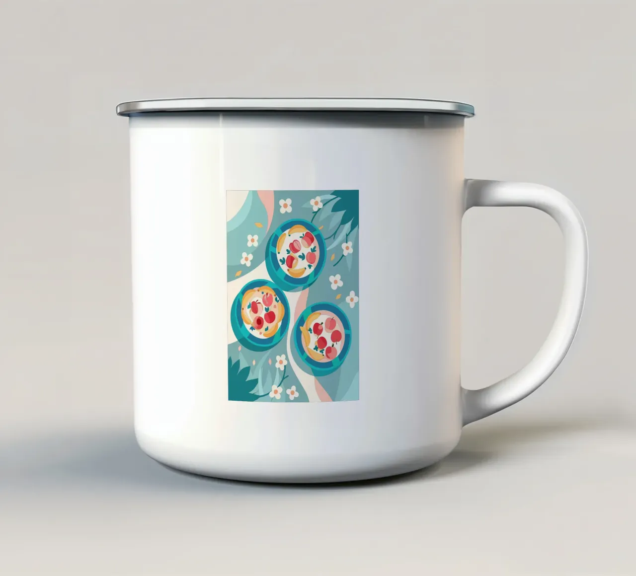 Mela nel piatto tazza in smalto da HAPPY SHOP