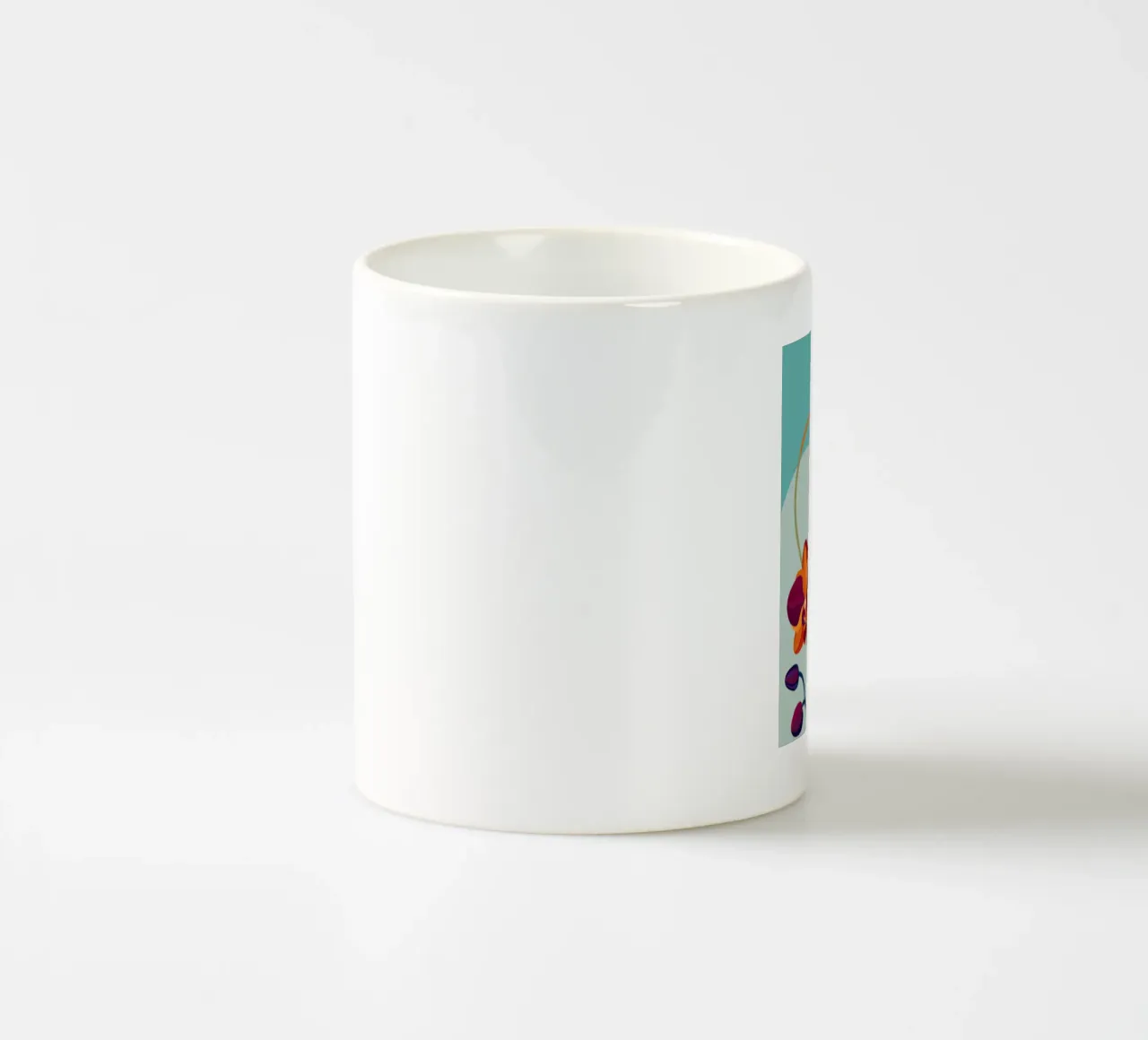 Orchid flower ceramic mug by HAPPY SHOP
