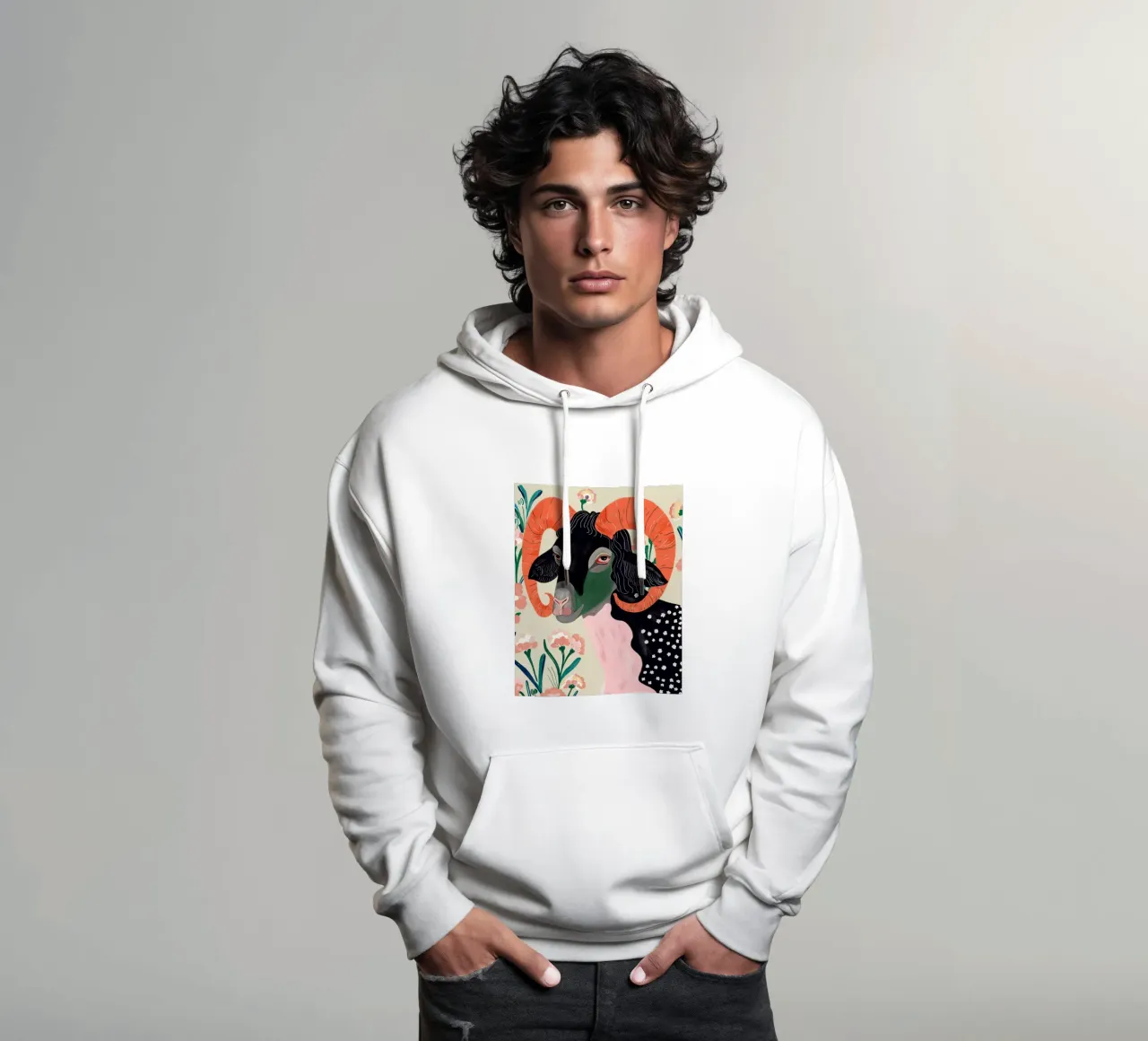 Ariete floreale felpa con cappuccio da ArtsySesta