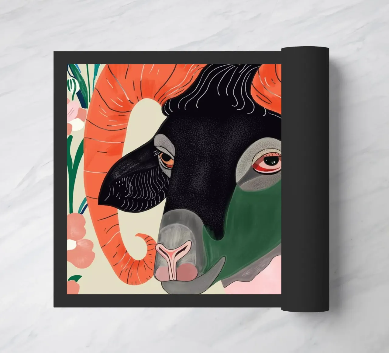 Floral Ram doormat by ArtsySesta