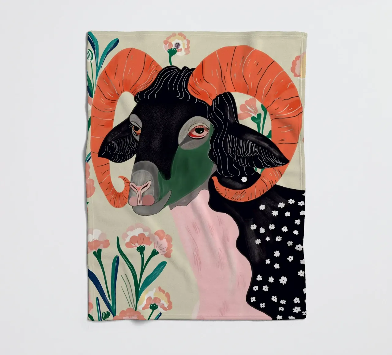 Blumenbock Fleecedecke von ArtsySesta