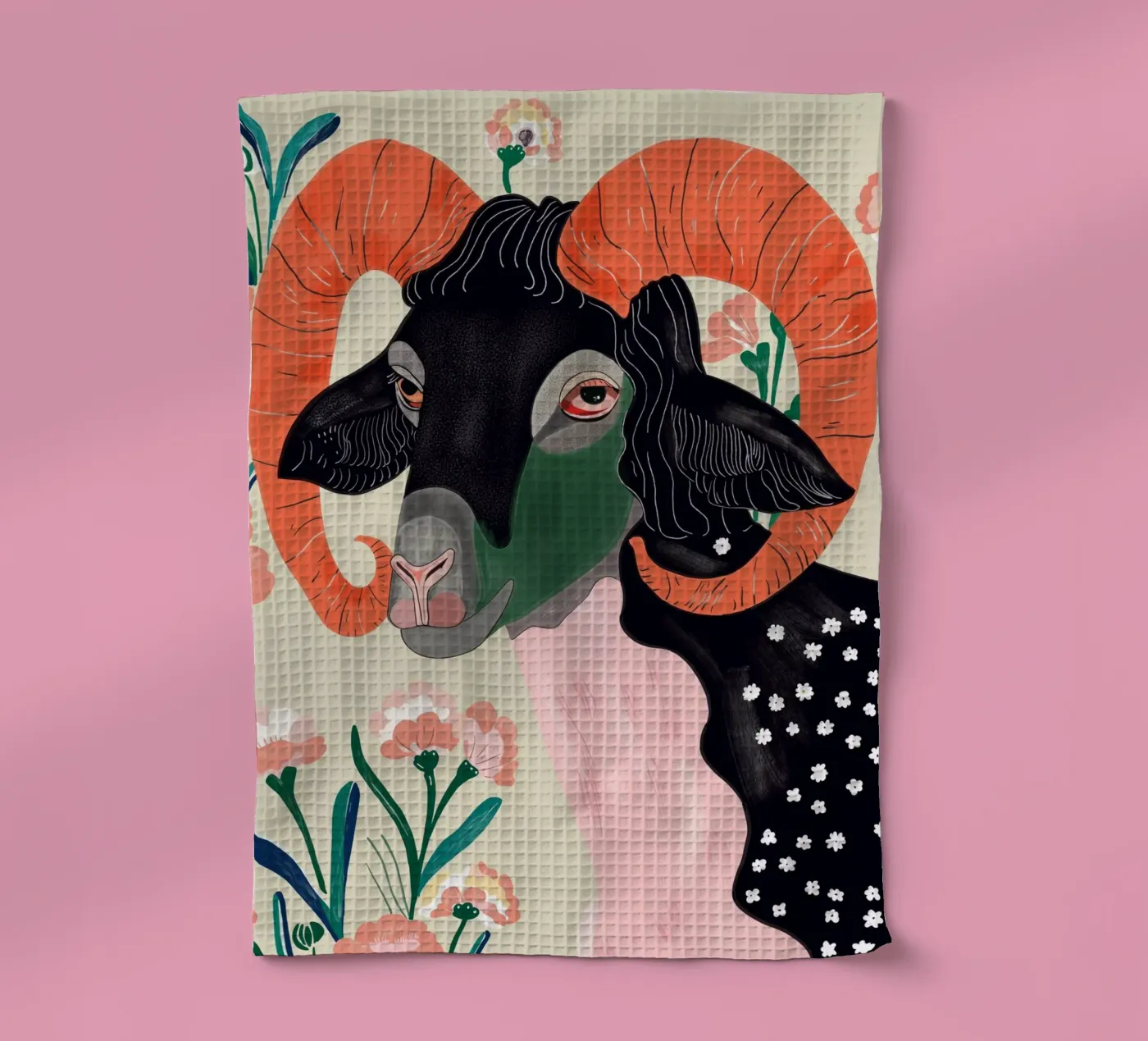 Floral Ram Geschirrtuch von ArtsySesta