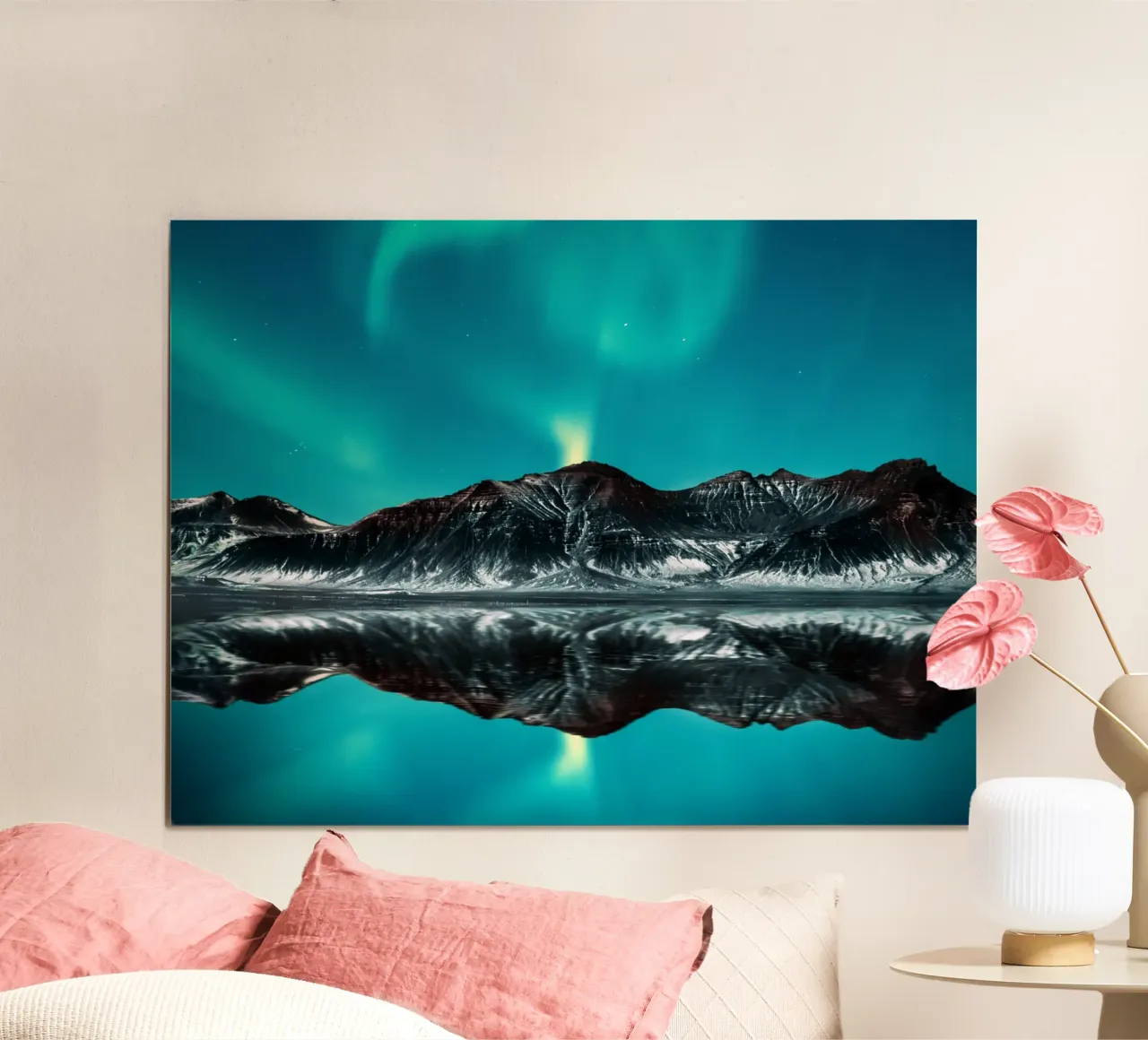 Snow mountain poster with wooden frame by Musadad Shop