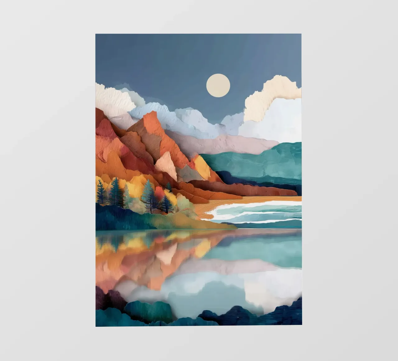Painted Peaks - Reflections Across a Tranquil Lake telo in pvc da Dune