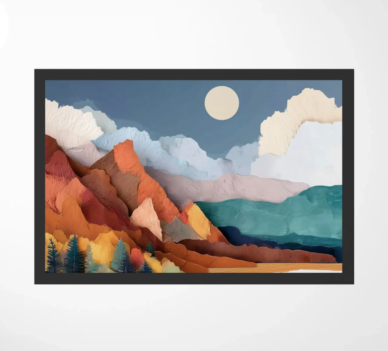 Painted Peaks - Reflections Across a Tranquil Lake zerbino da Dune