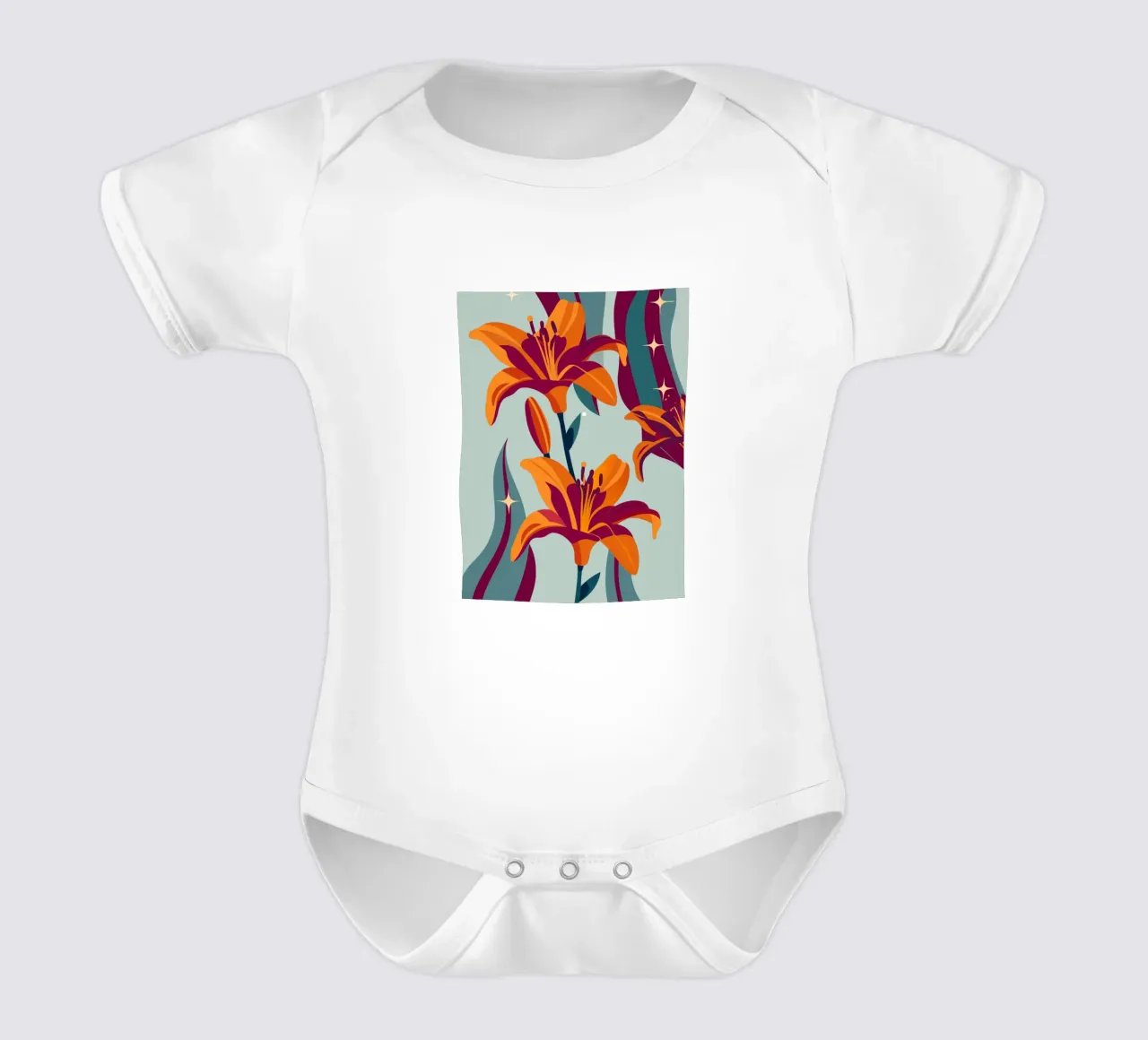 Fiore di orchidea body neonato maniche corte da HAPPY SHOP