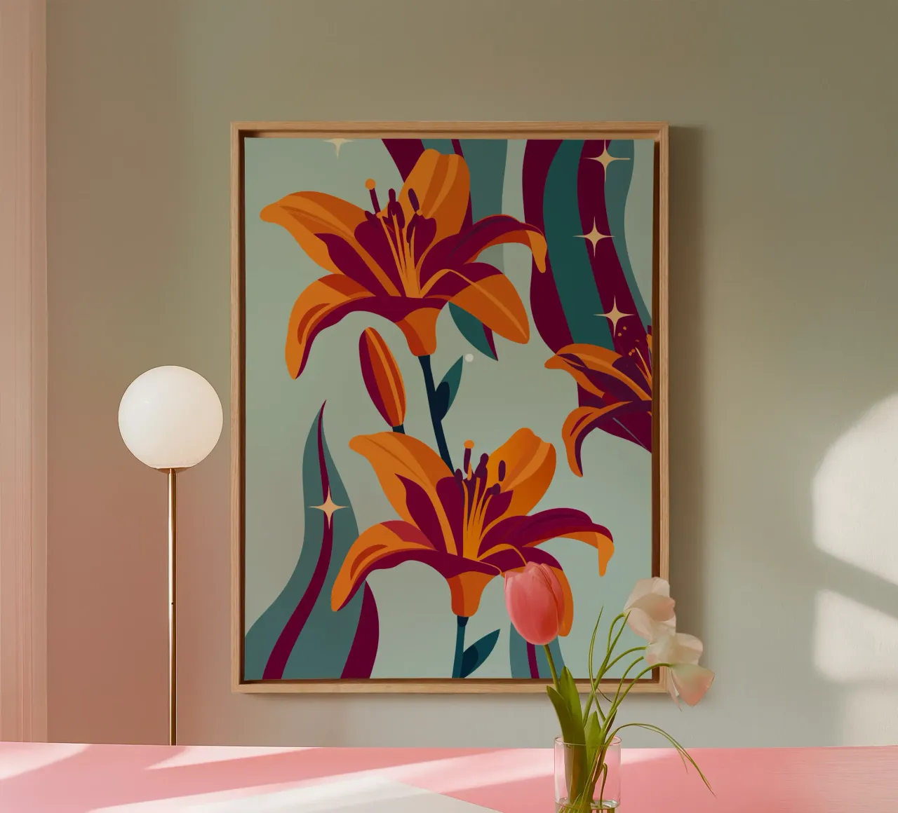 Fiore di orchidea tela con Cornice a cassetta da HAPPY SHOP