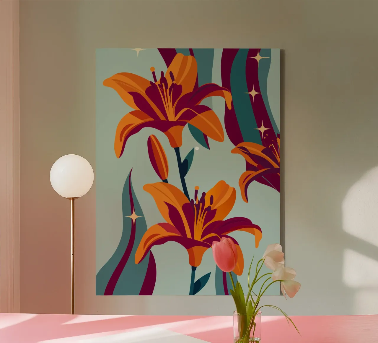 Fiore di orchidea tela con Cornice a cassetta da HAPPY SHOP