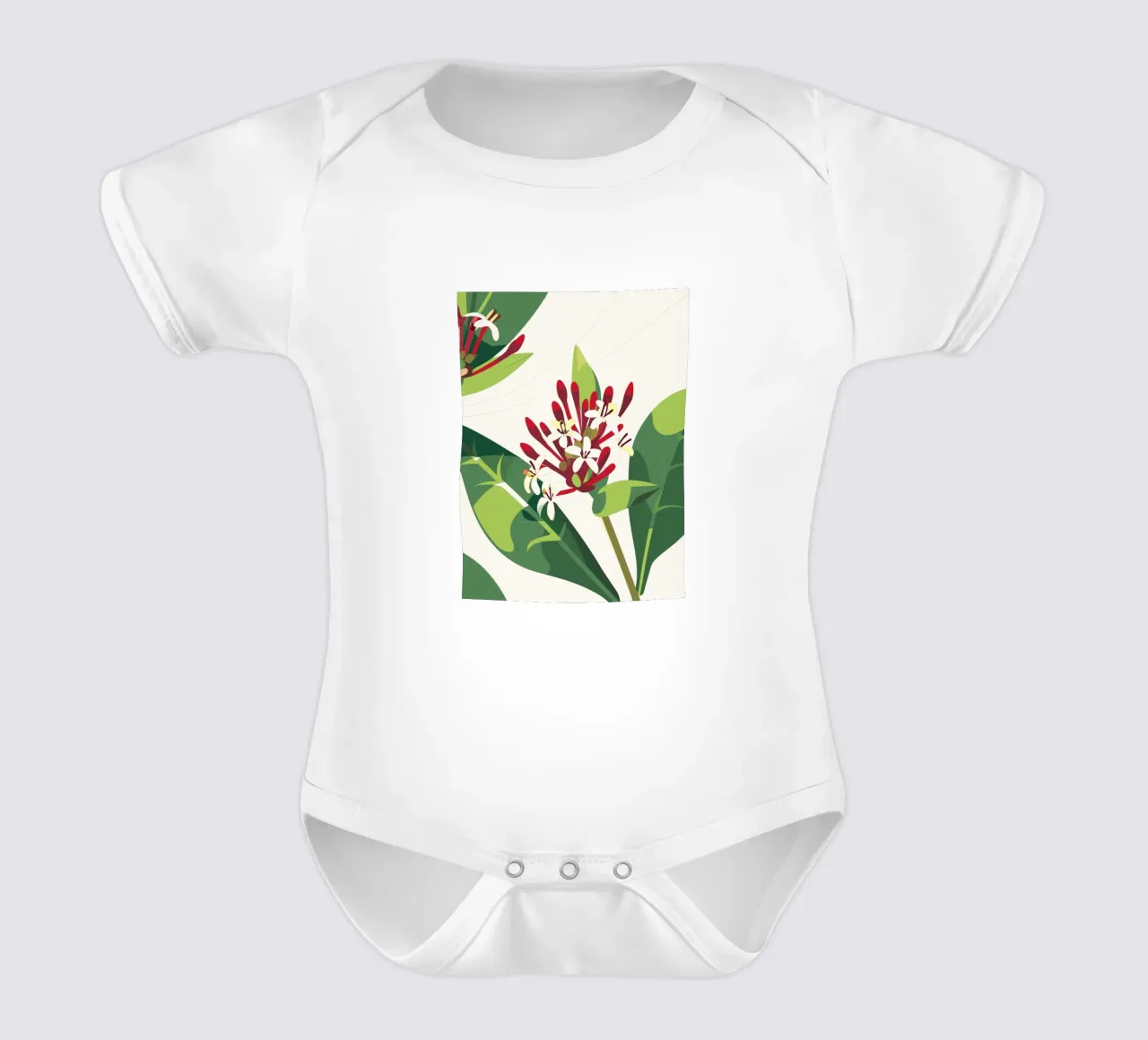 Asoka-Blume Kurzarm Babybody von HAPPY SHOP