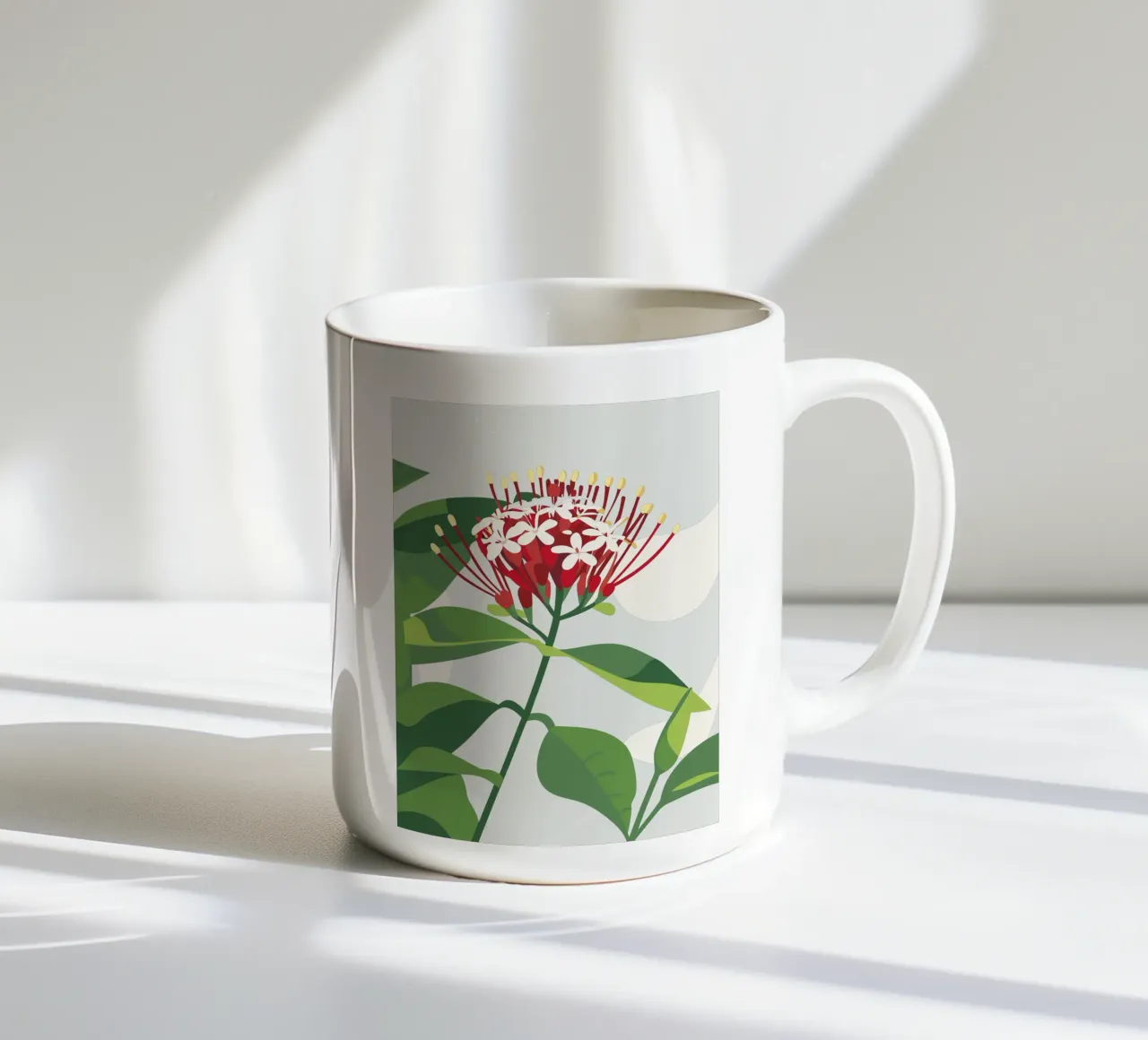Asoka Flower ceramic mug by HAPPY SHOP