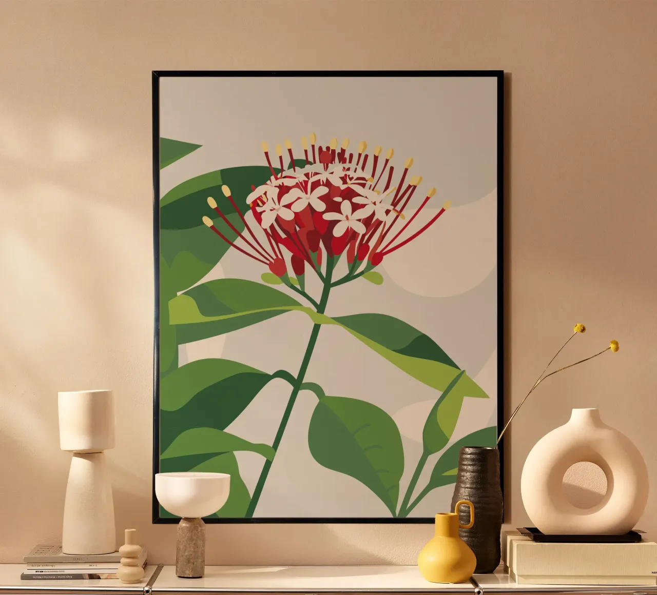 Fiore di Asoka poster con telaio in alluminio da HAPPY SHOP