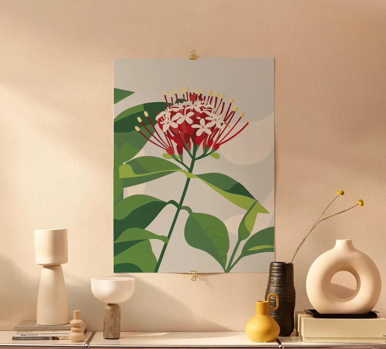 Fiore di Asoka poster con telaio in alluminio da HAPPY SHOP